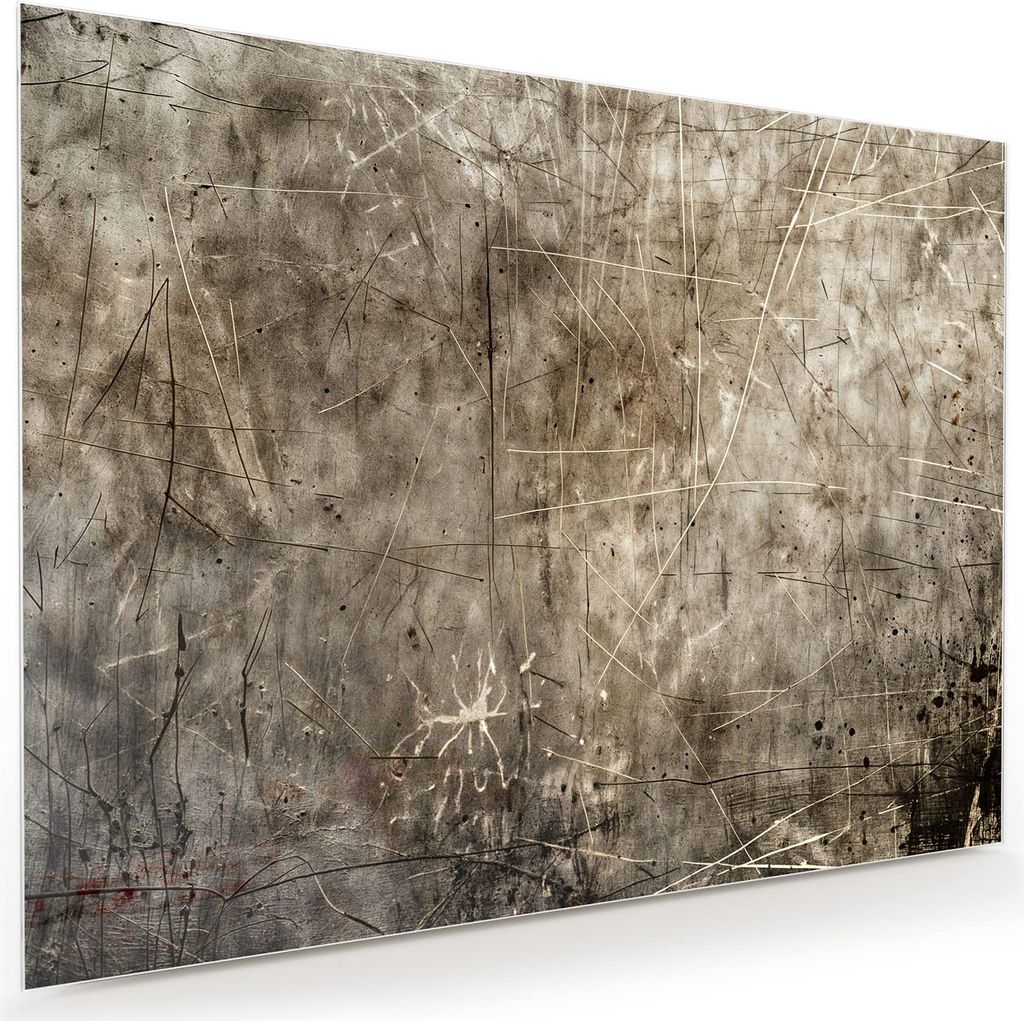 Glasbild 120x90cm in XXL für Wohnzimmer, Schlafzimmer Motiv Abstrakte Kratzstruktur