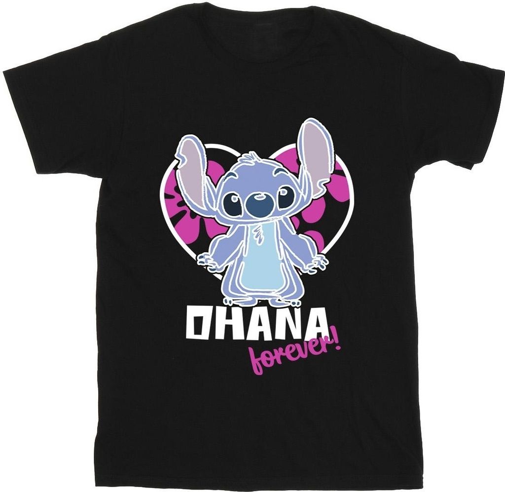 Disney - "Ohana Forever" T-Shirt für Herren BI50005 (XL) (Schwarz)