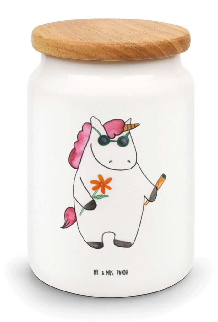 Mr. & Mrs. Panda Teedose Einhorn Woodstock - Weiß - Geschenk, Kaffeedose, aufbewahrungsbehälter, Unicorn, Alkohol, Vorratsdose, Keksdose, Dose, J...