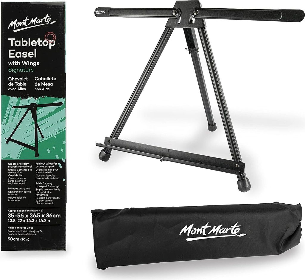 Mont Marte Tischstaffelei Aluminium – 56 cm Höhe – Ideal Produktbild 