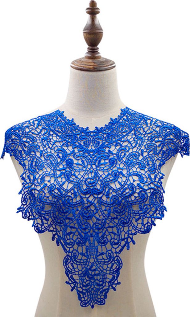 Spitze gefälschter Kragen bestickter Corsage Hollow Design große Blumen abtrennbare Vorder- / Rückenkragen Spitzenapplikation Weiblicher Charme ...