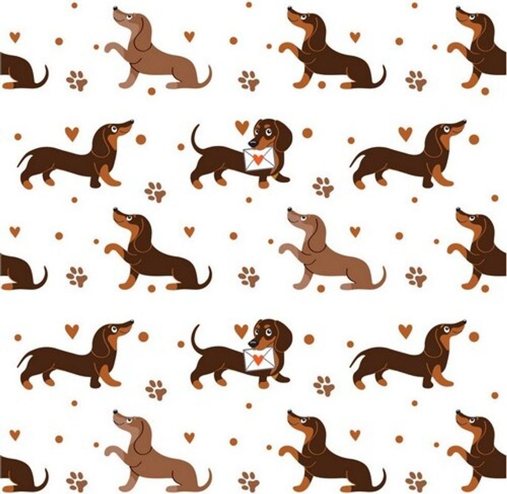20 Servietten Dachshund Pattern - Dackel-Muster 33x33cm