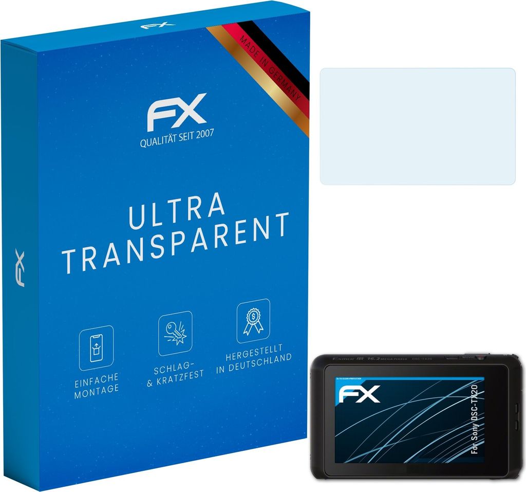 atFoliX FX-Clear 3x Schutzfolie kompatibel mit Sony DSC-TX20 Displayschutzfolie