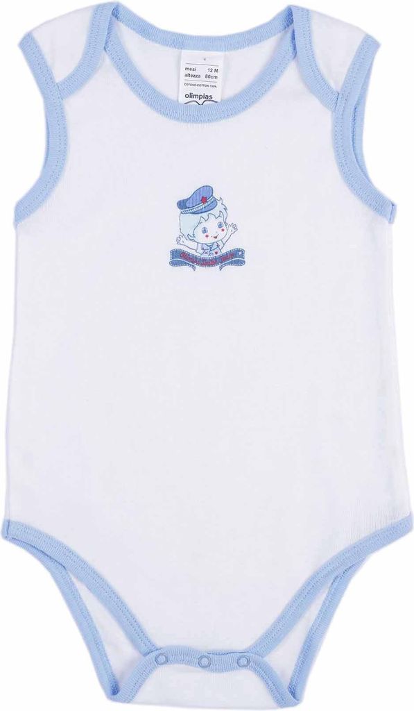 Ärmelloser Baby-Bodysuit in Weiß Olimpias