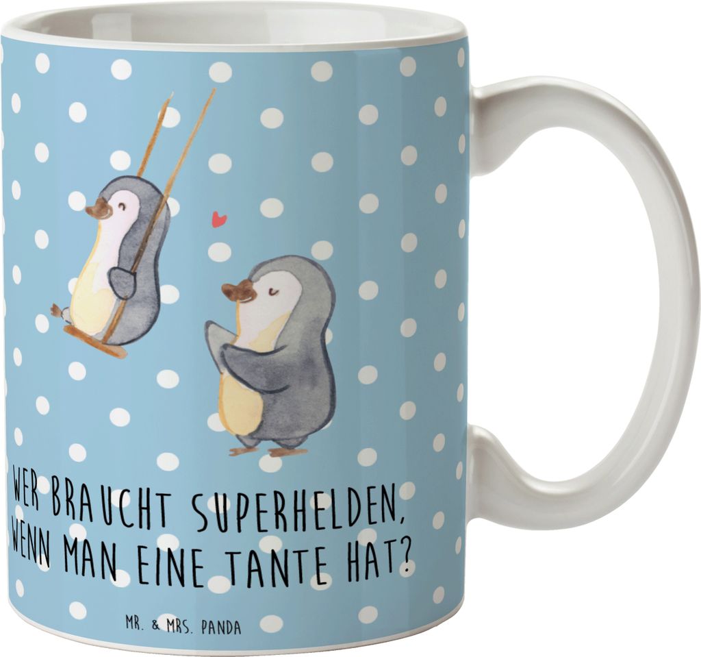 Mr. & Mrs. Panda Teetasse Lieblings-Tante - Blau Pastell - Geschenk, Kaffeebecher, Unterstützung, Verwandte, Neffe, Becher, Familienmitglieder, Ve...