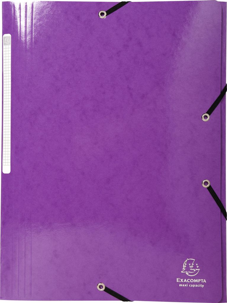 Exacompta 25x Sammelmappe +3 Klappen Gummizug MAXI Karton 425g A4 Violett 55826E