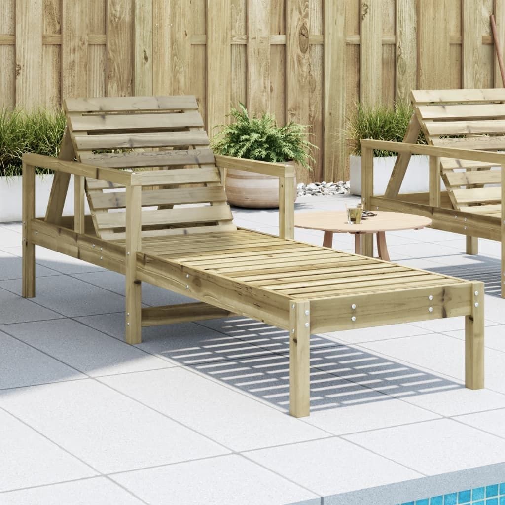 Design Sonnenliege 199,5x62x55 cm Kiefernholz Imprägniert, Produktbild 