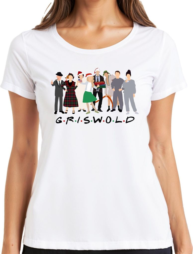 Griswold Weihnachten Familie Chaos Geschenk lustig Kultfilm Damen T-Shirt, Weiß, XL
