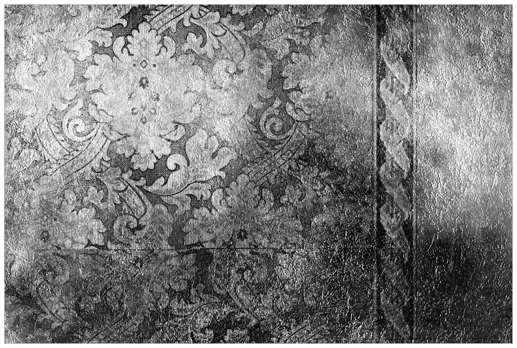 Wallario Wandbild aus Acryl, 90 x 60 cm, freischwebende Optik - Schnörkelmuster in grau