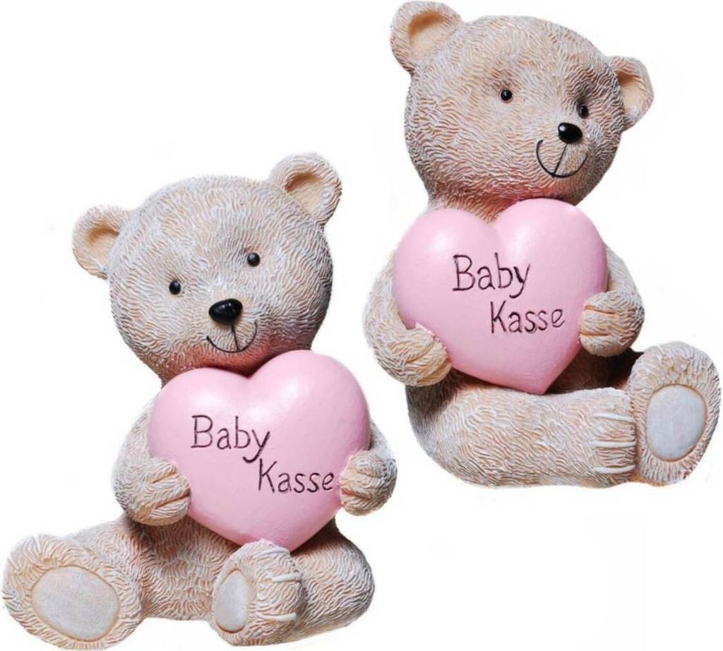 2er Set Spardose Bärchen "Baby-Kasse" mit Pfropfen