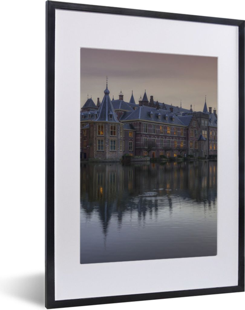 MuchoWow MuchoWow Gerahmtes Poster Der Kleine Turm am Binnenhof in Den Haag 30x40 cm - Poster mit zchwarzem Bilderrahmen - Wandposter Schlafzimmer