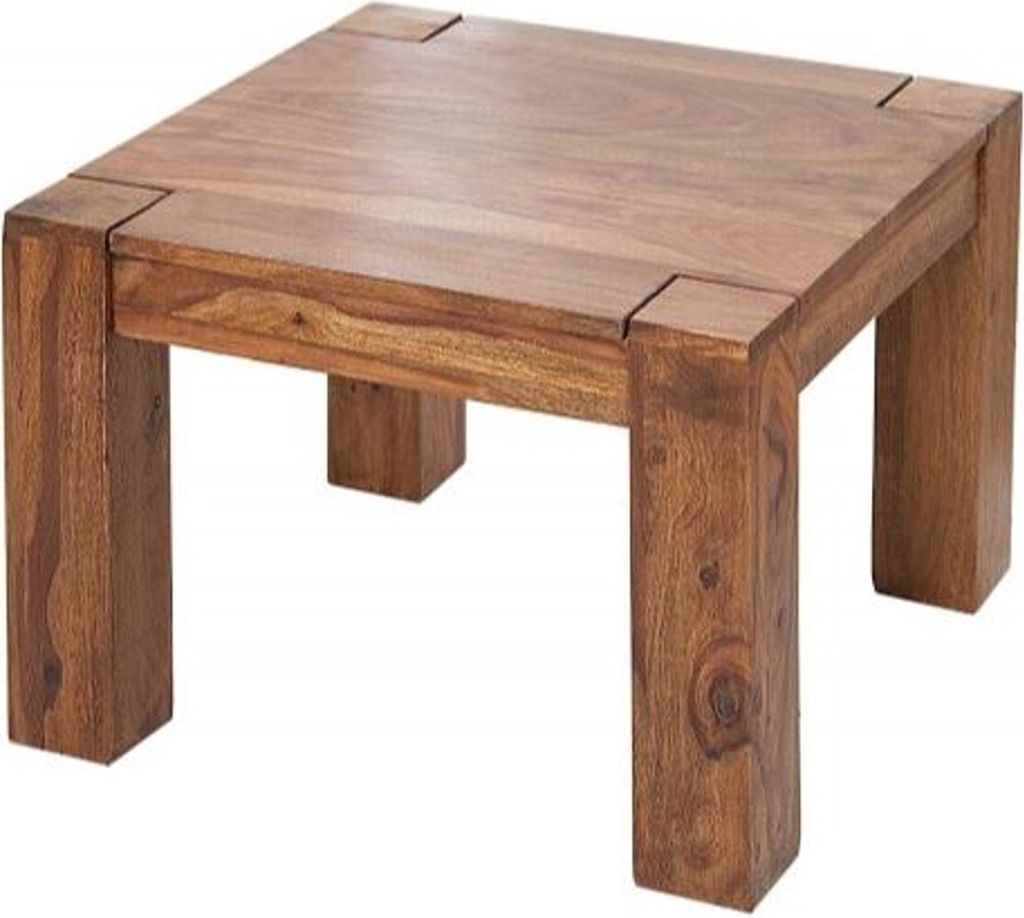 Casa Padrino Designer Massivholz Couchtisch Natur 60 x H. 40 cm - Massivholz - Salon Wohnzimmer Tisch