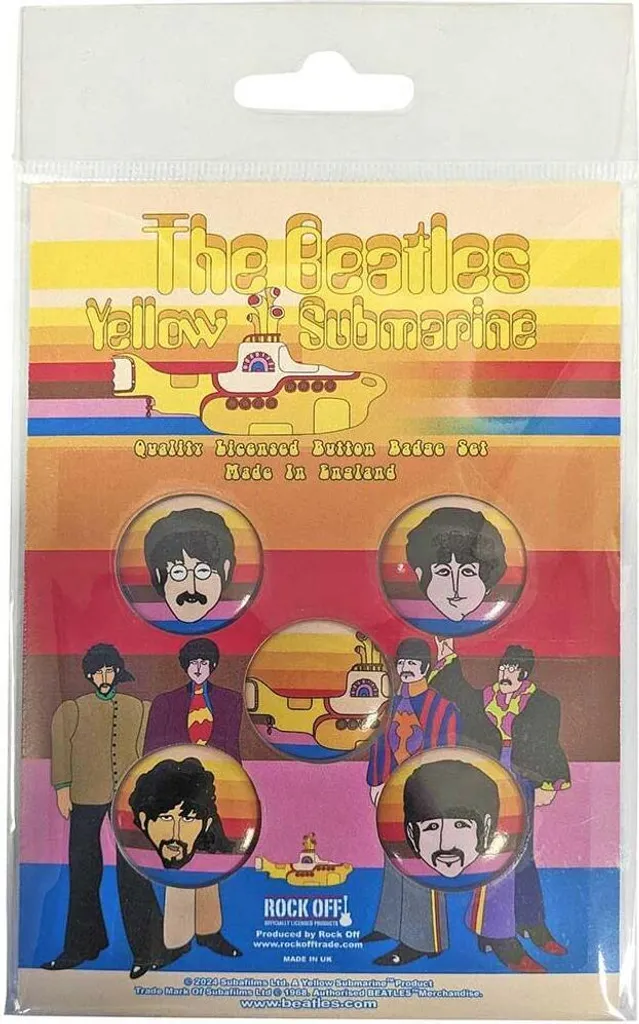 Spille Beatles Yellow Submarine Set 5 Pezzi - Merchandising Rock Off
