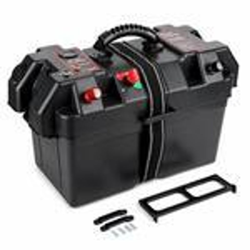 NEMAXX BB260 12V Batteriebox – Voltmeter, Hauptschalter, 12V Steckdose, 2x USB, 16A Schutzschalter – für Camping, Boot, Wohnmobil & Offgrid