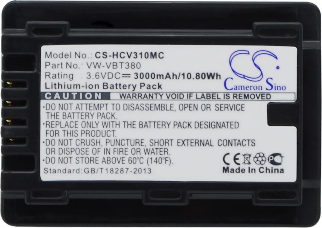 Batterie de rechange pour caméscope Panasonic HC-550EB et série HC-V