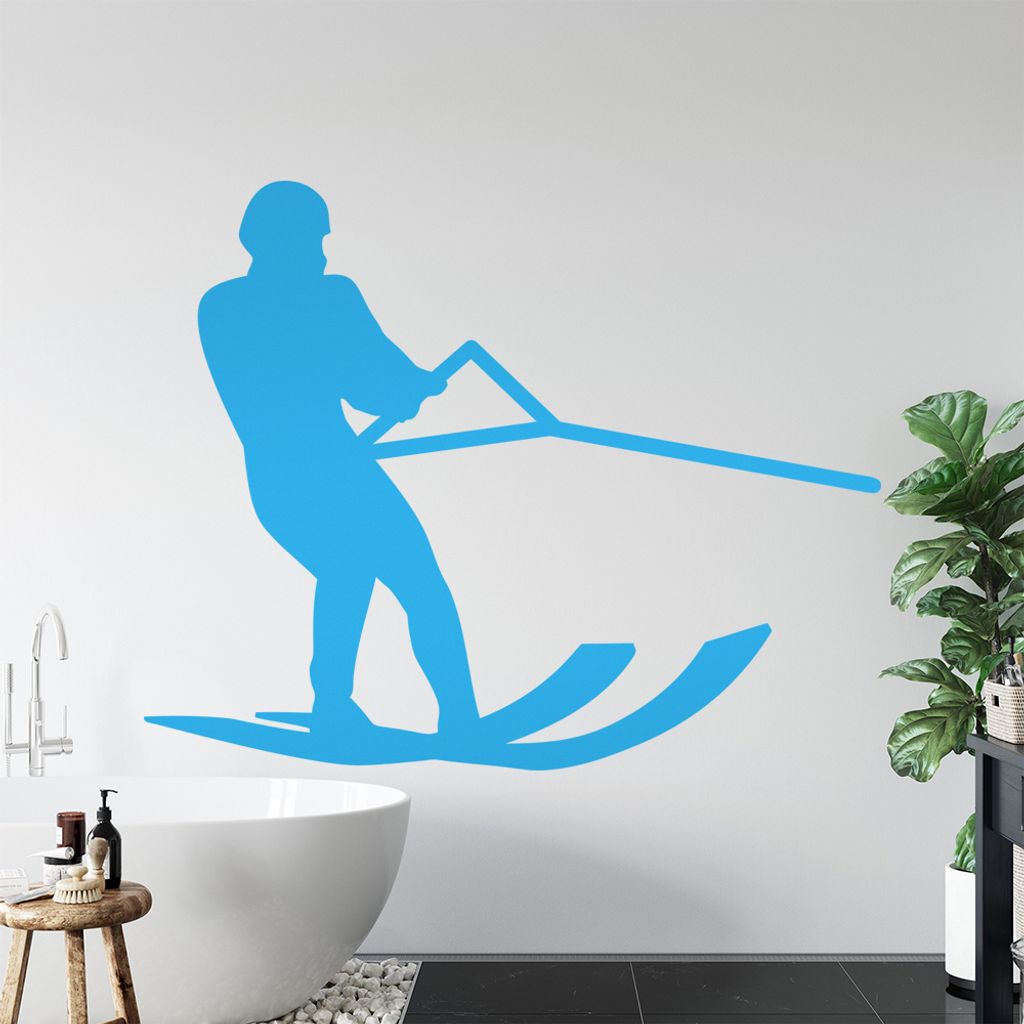 Wasserski Sportler Figur Wandtattoo Wandaufkleber Wall Sticker - Dekoration, Küche, Wohnzimmer, Schlafzimmer, Badezimmer