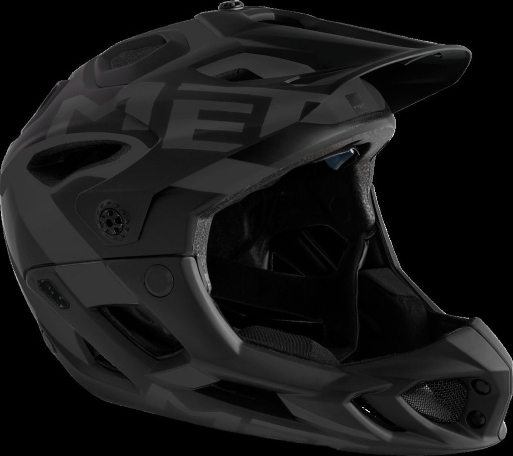 MET Fullface Helm Parachute , Schwarz matt, S