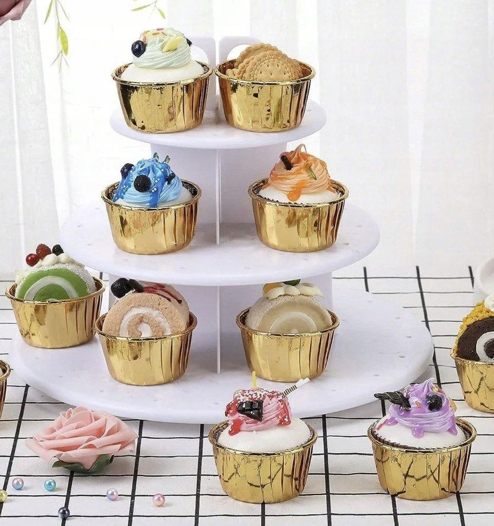 50 Stück Cupcake-Förmchen Aus Papier – Goldene Backförmchen Für Muffins, ölresistent & Ofenfest