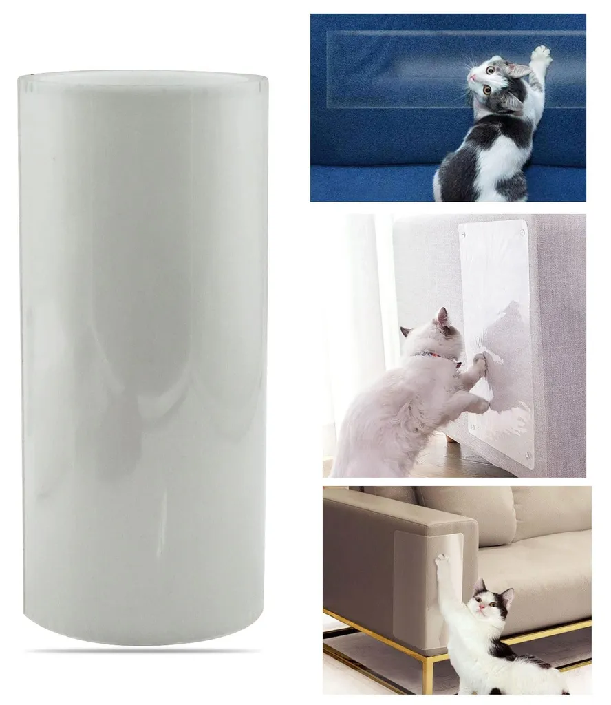 Protection anti-griffures chat pour meuble, film adhésif de 300 cm