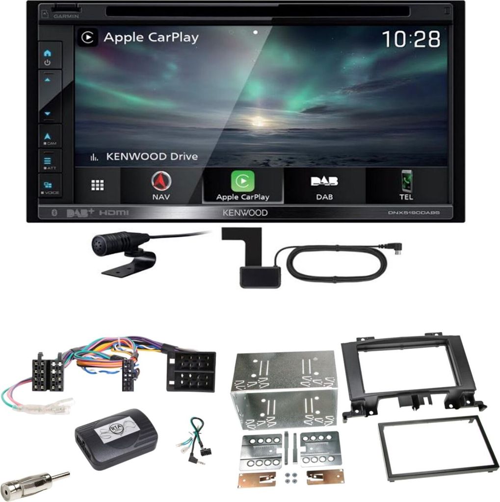 Kenwood DNX-5190DABS Navi CarPlay Einbauset für Mercedes Sprinter W906 Crafter