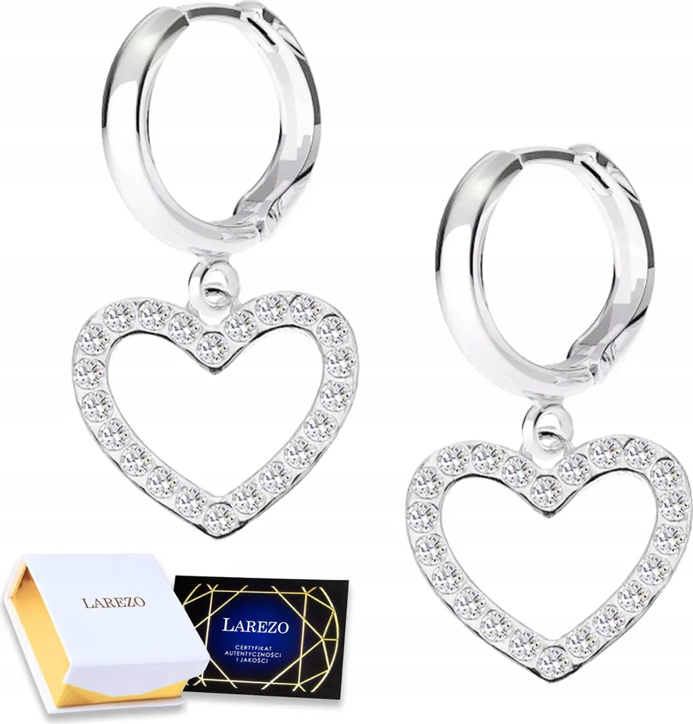 Orecchini Da Bambina A Cuore In Argento 925 Con Zirconi - MATERIA, 12x6 Mm, Colore Blu, Senza Nichel, In Scatola Regalo, Cod. SO-402