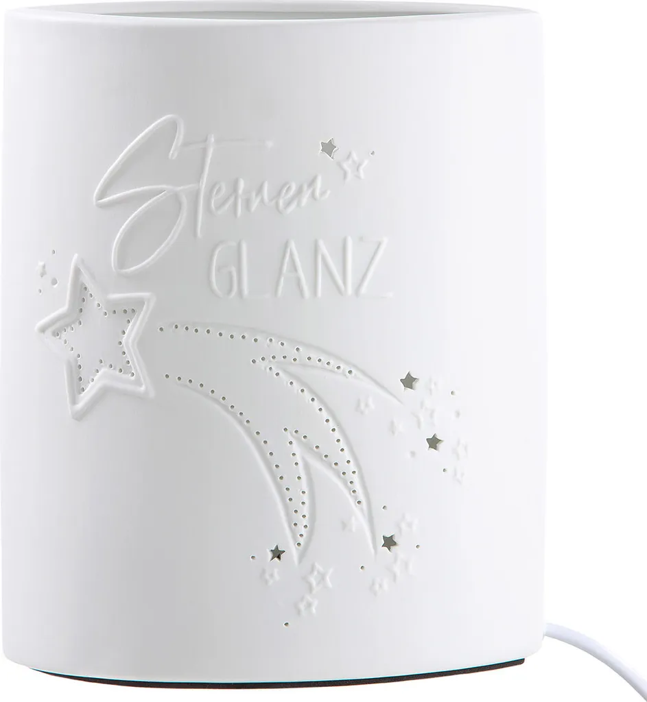 Lampe de Table en Porcelaine Blanche à Effet Étoilé pour Salon Chic