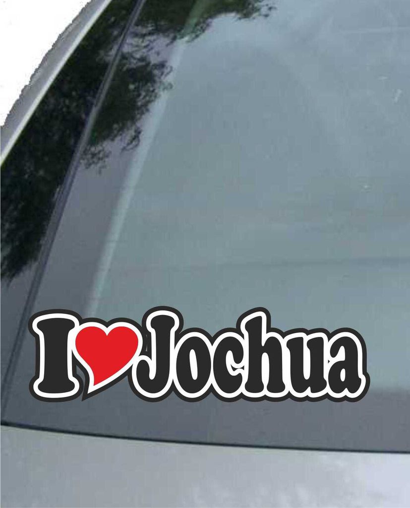 INDIGOS UG - Aufkleber / Autoaufkleber I Love Heart - Ich liebe mit Herz 15 cm - I LOVE Jochua - Auto LKW Truck - Sticker mit Namen vom Mann Frau Kind