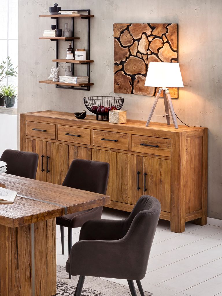 SIT Möbel Wandregal mit 4 Böden | Teak-Holz natur | Gestell Produktbild 5