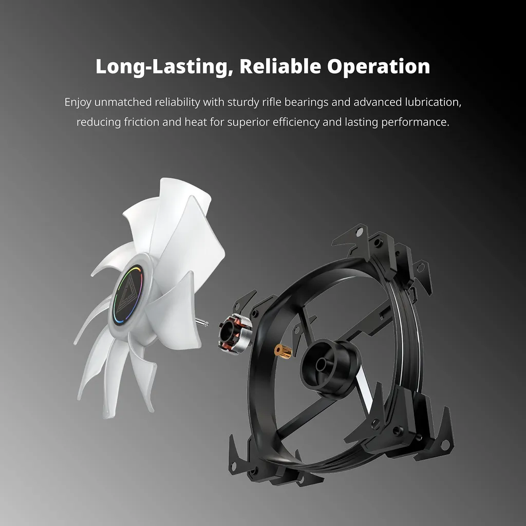 Pack ventilation boîtier Montech HP140 PWM ARGB 140mm noir pour PC Gaming - 3