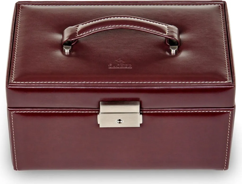 Coffret à Bijoux Eva Bordeaux Sacher : Rangement de Luxe pour Femme