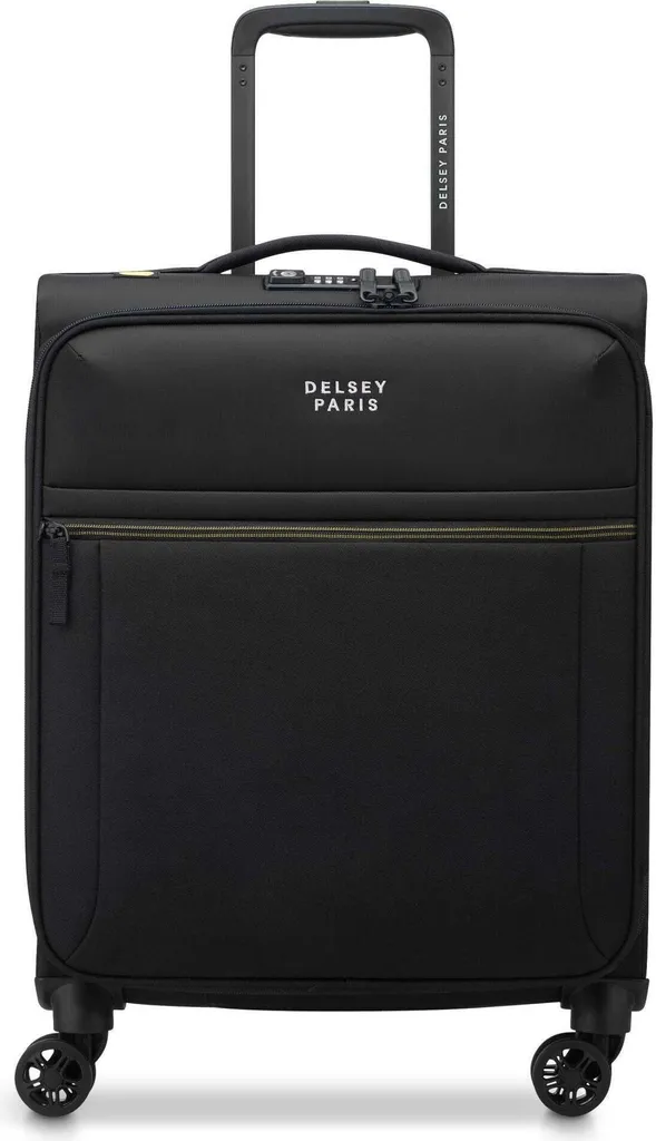 Bagage cabine 4 roues Delsey Brochant 3 Slim 55 cm noir format avion