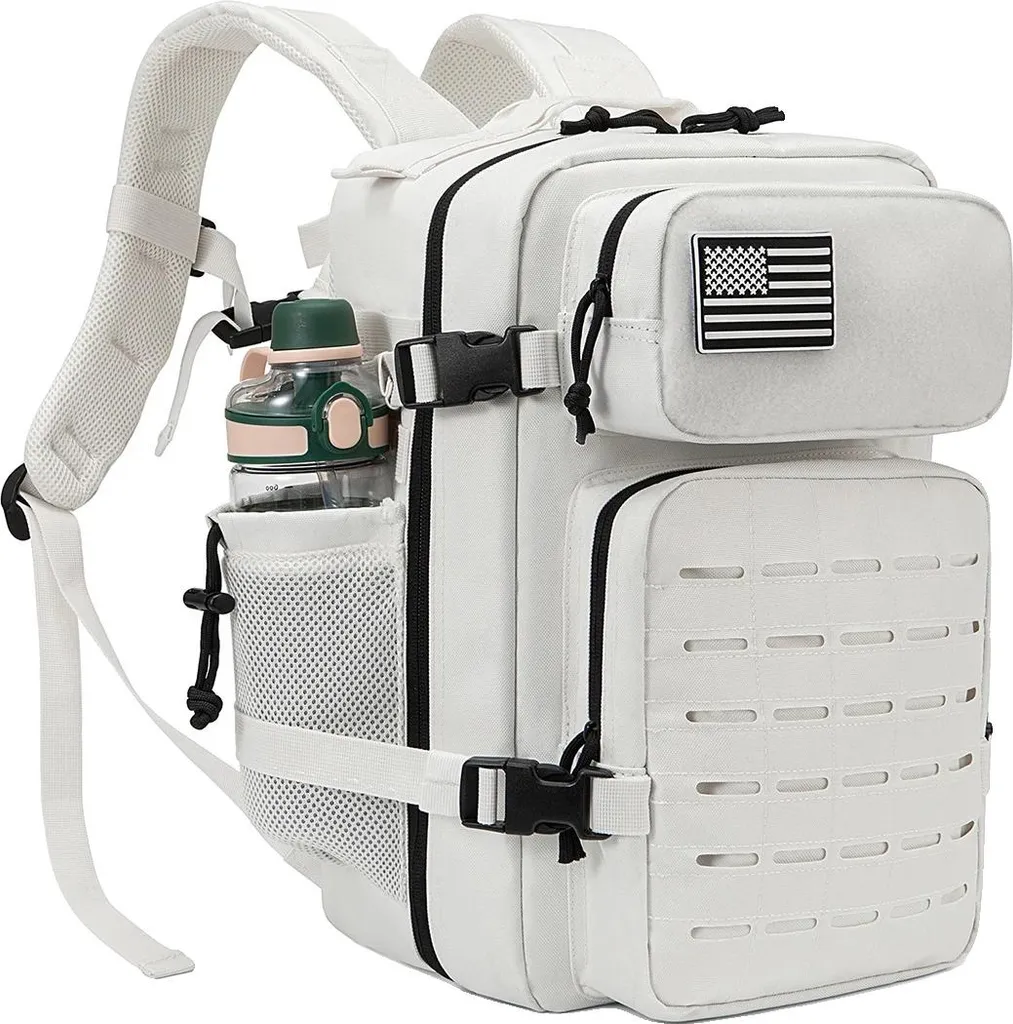 Zaino Palestra Tattico 25L Bianco - Robusto per Cross-Training e Sport