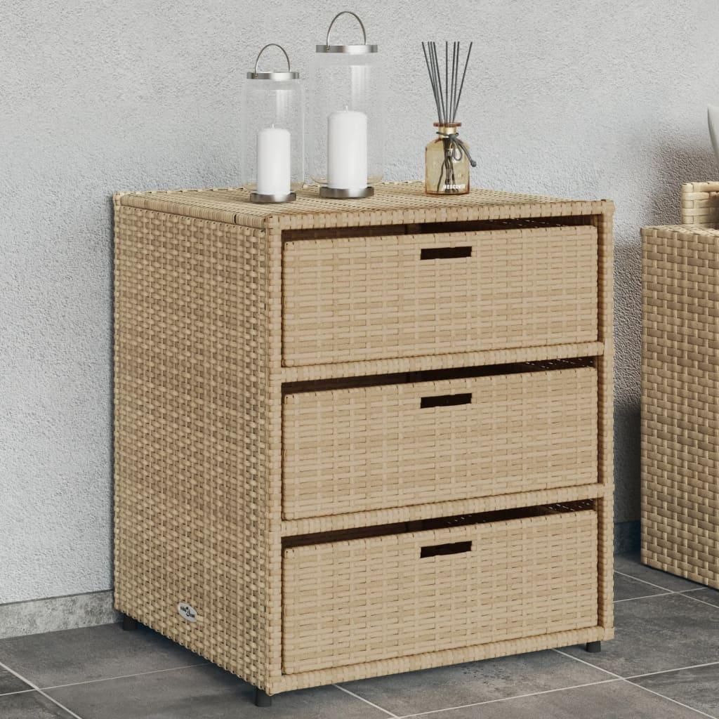 Zahradní úložná skříň polyratan Béžová / 55 x 59 x 69 cm Obrázek produktu 