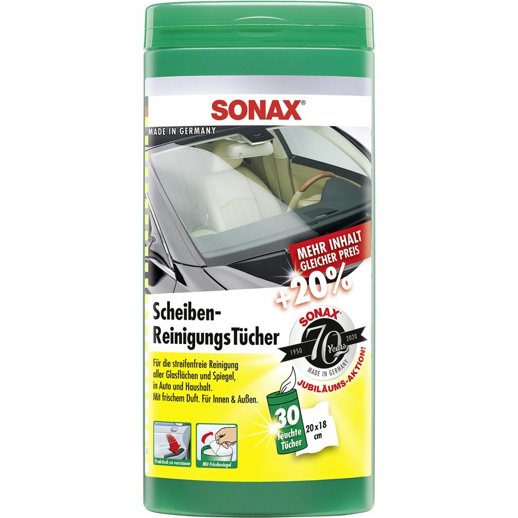 SONAX ScheibenReinigungsTücher in der Box enthalten 25 Tücher