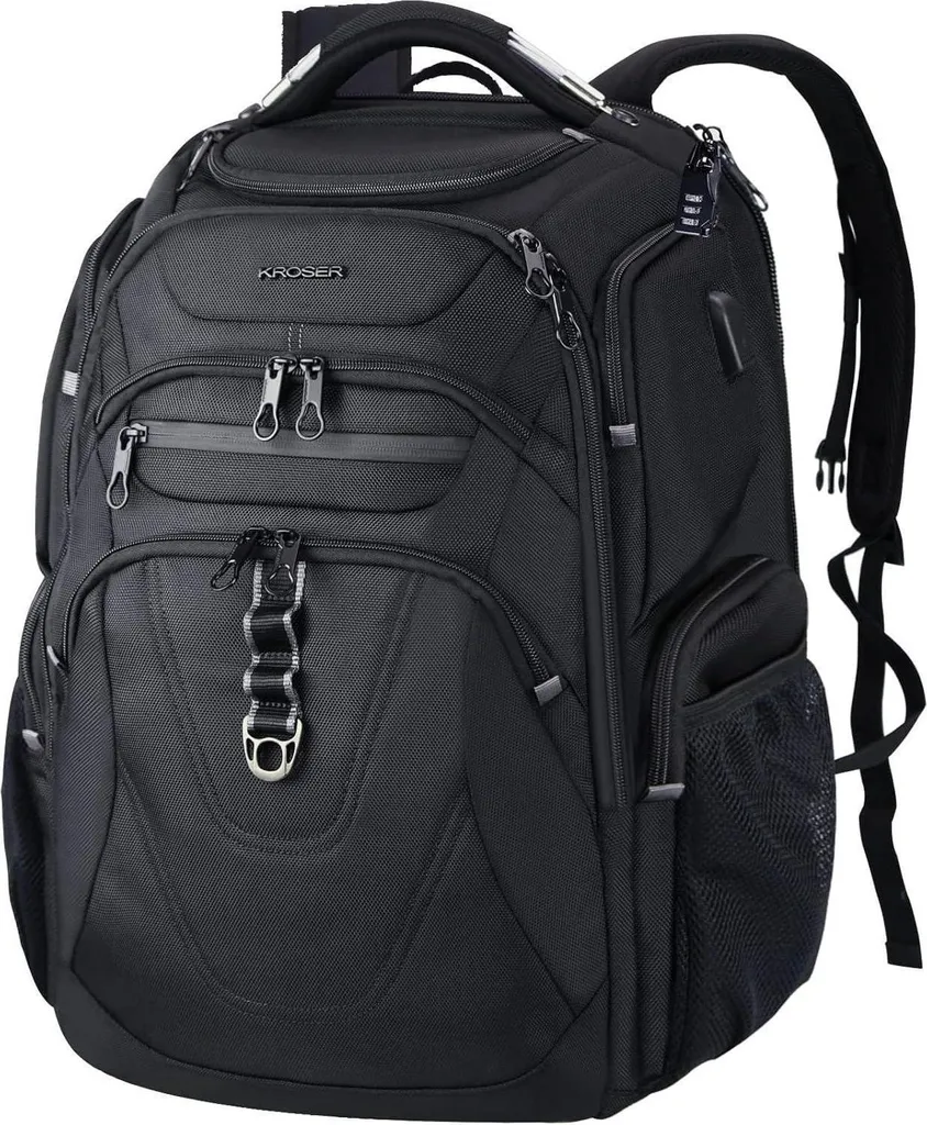 Sac à dos PC 18,4 pouces avec port USB et compartiments multiples KROSER