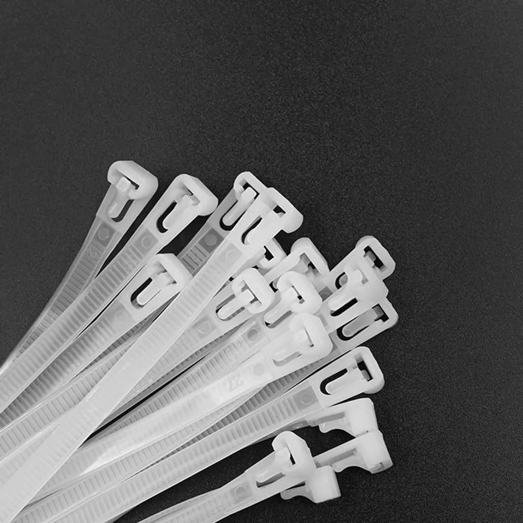Qoltec Colliers de Serrage Réutilisables 7,2 x 450 mm Nylon 66 Blanc - 3