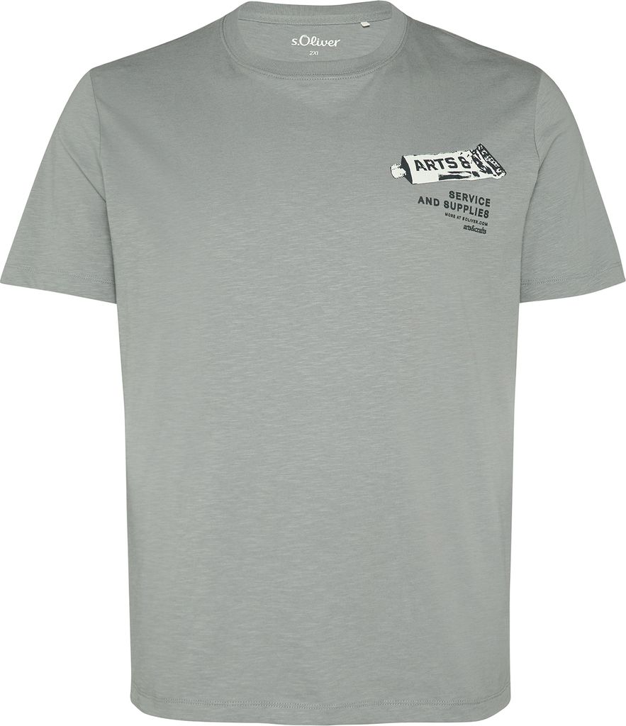 s.Oliver T-Shirt grau XXL Brustprint Arts&Crafts