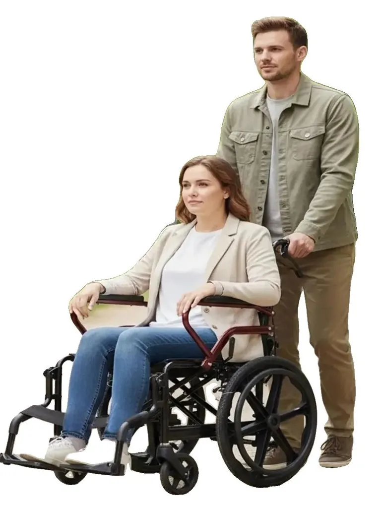 Fauteuil roulant de voyage 1606 pliable et léger pour voiture et train
