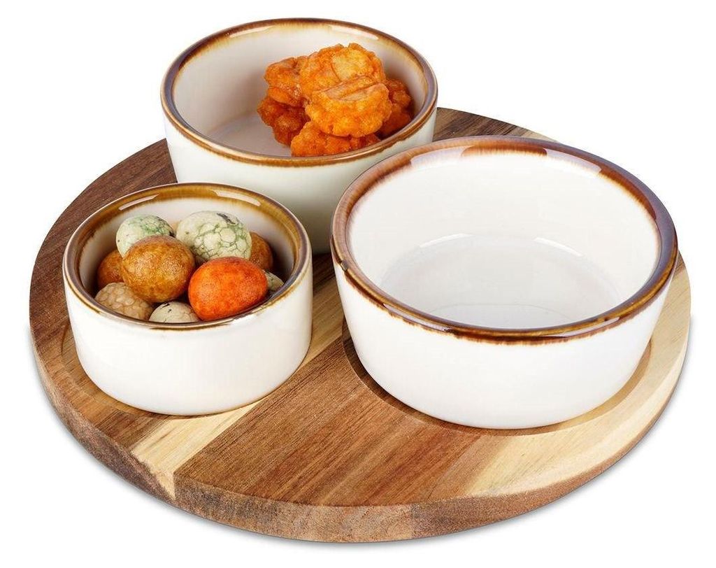 Bols à collation en céramique sur plateau de 20 cm, 3 Image du produit 