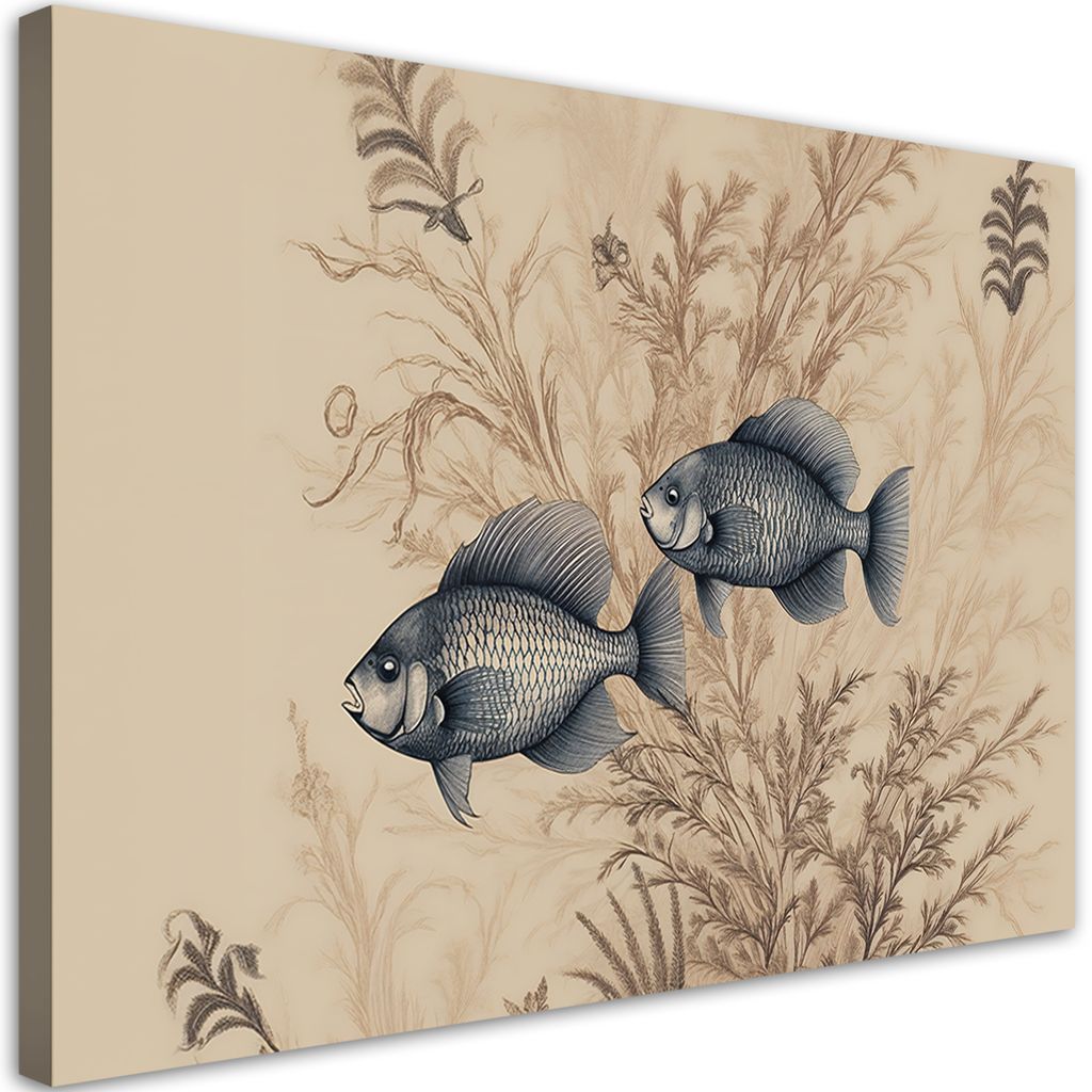 Leinwandbild für Wohnzimmer Rubin auf beigem Hintergrund 60x40 Feeby Beige bild für die wand bereit zum aufhängen