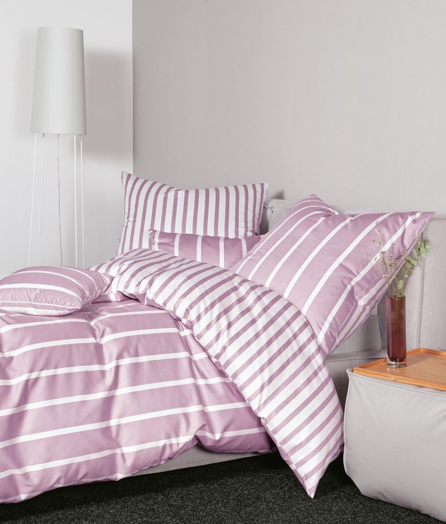 Janine Design Mako-Satin-Bettwäsche-Garnitur 39028 modernclassic Farbe kreiderosé Größe 155x220+80x80