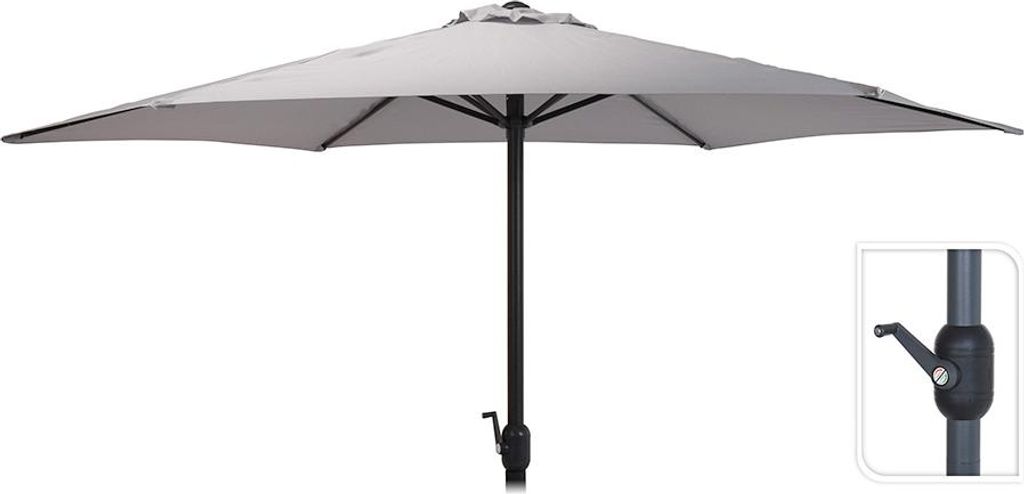 Parasol ø300cm Hauteur Maximum 248cm Couleur: Gris Clair Image du produit 