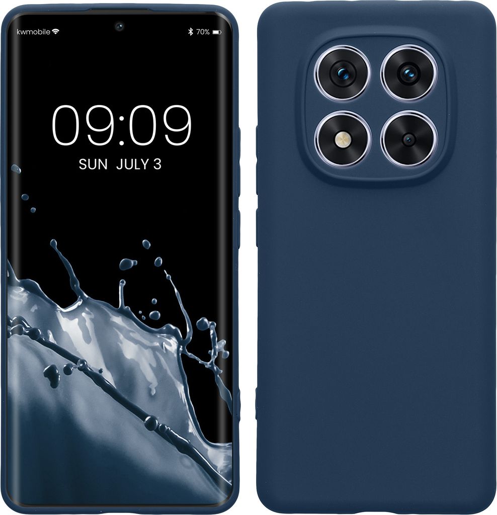 kwmobile Handyhülle kompatibel mit Xiaomi Redmi Note 14 Pro 5G / Poco X7 Hülle - Handy Case aus weichem Silikon in Marineblau