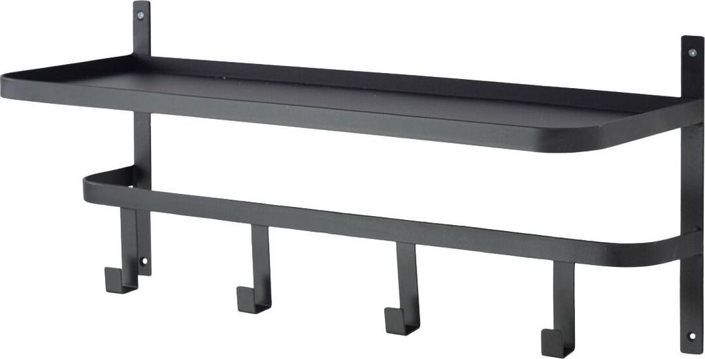 LOFT42 Shelf Wandgaderobe 4 Haken - Metall - Schwarz