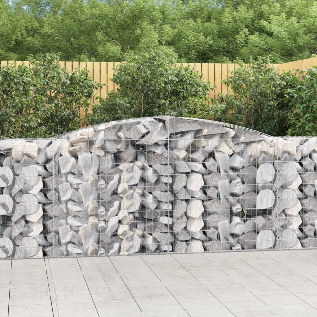 Maison Exclusive - Gabionen mit Hochbogen 3 Stk. 400x50x100/120cm Verzinktes Eisen