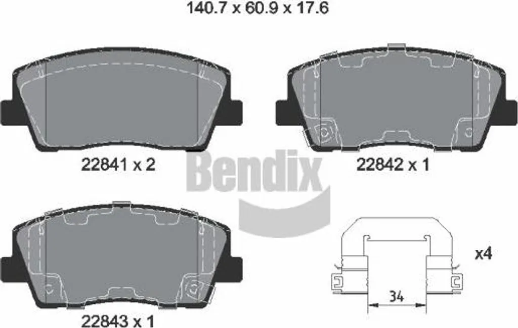 Plaquettes de frein silencieuses BENDIX BPD2459 OE 58101J5A00 Stinger