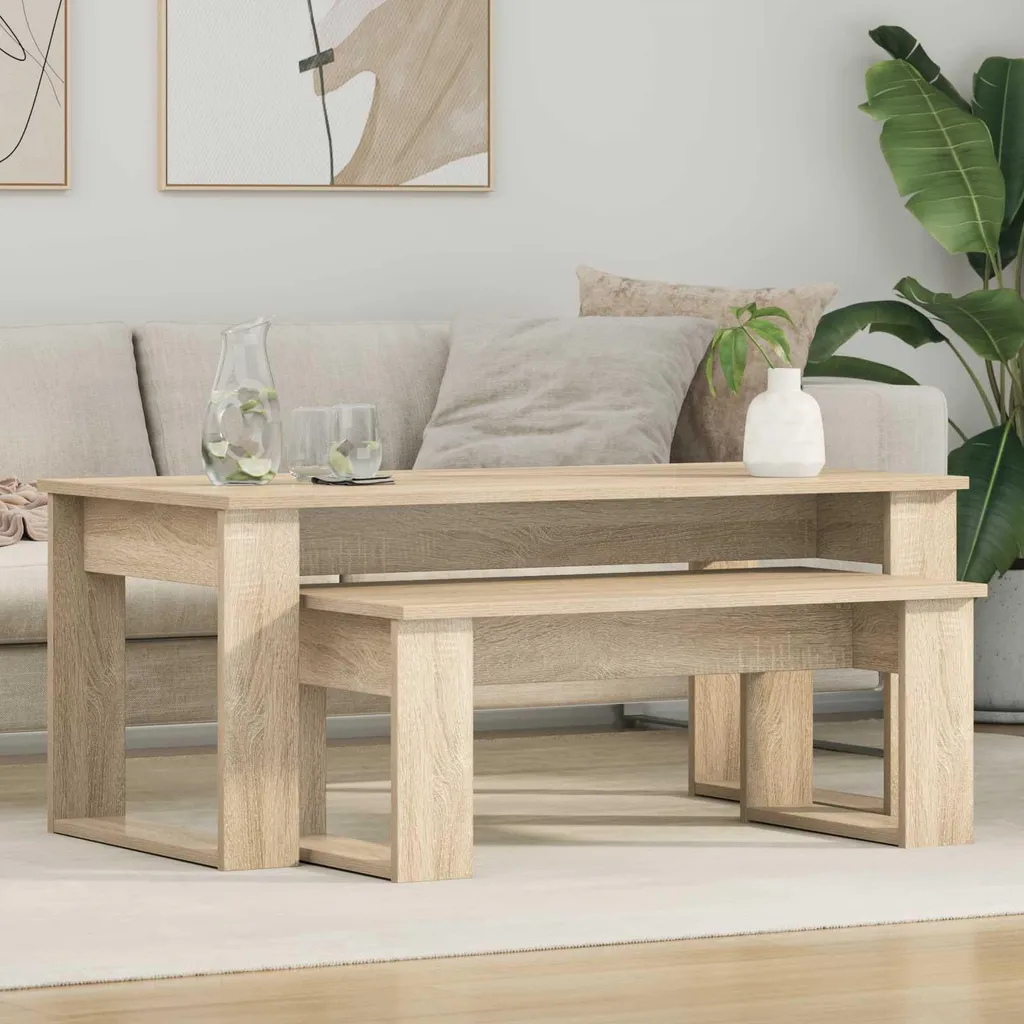 Set 2 Tavolini da Salotto Maison Exclusive Rovere Sonoma | Home Decor