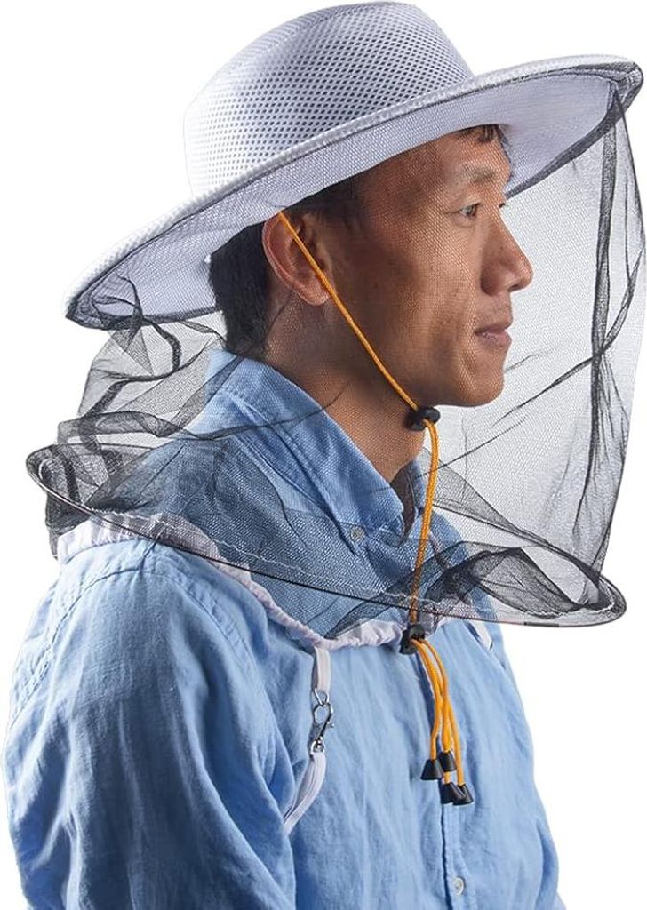 ZffXH Mücken-Insektenkopfnetz-Hut Angelmütze Imker Schleier Hüte Fliegen Insekten Schleier Kapuze