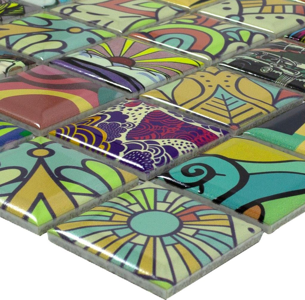 Keramik Mosaikfliesen Achilles Popartoptik Bunt Duo