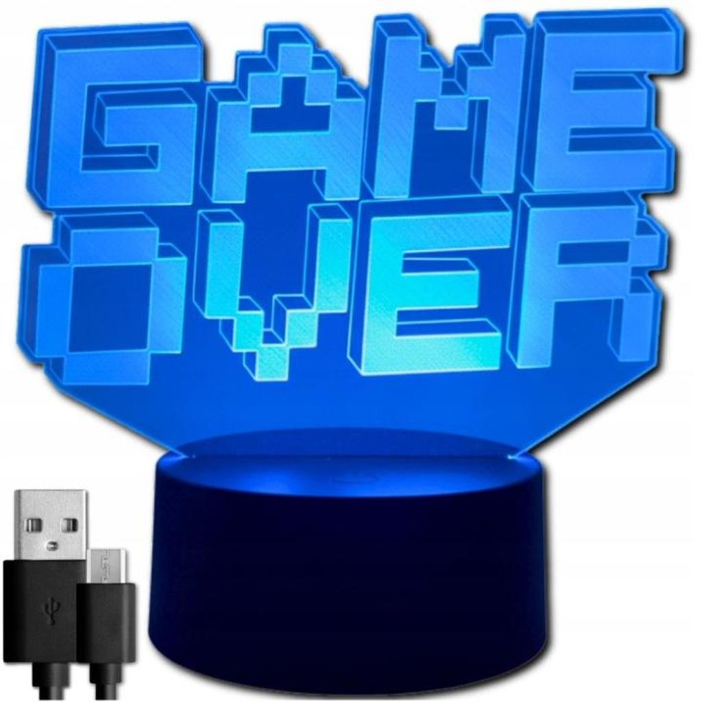 3D LED Nachtlicht Game Over Gaming Lampe Mit Fernbedienung 16 Farben RGB USB Tischlampe Geschenk Für Gamer